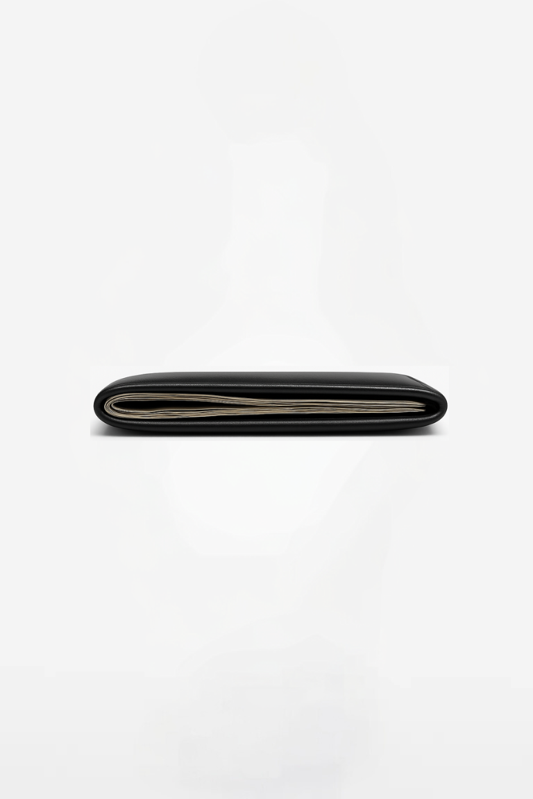 Black leather wallet for men
