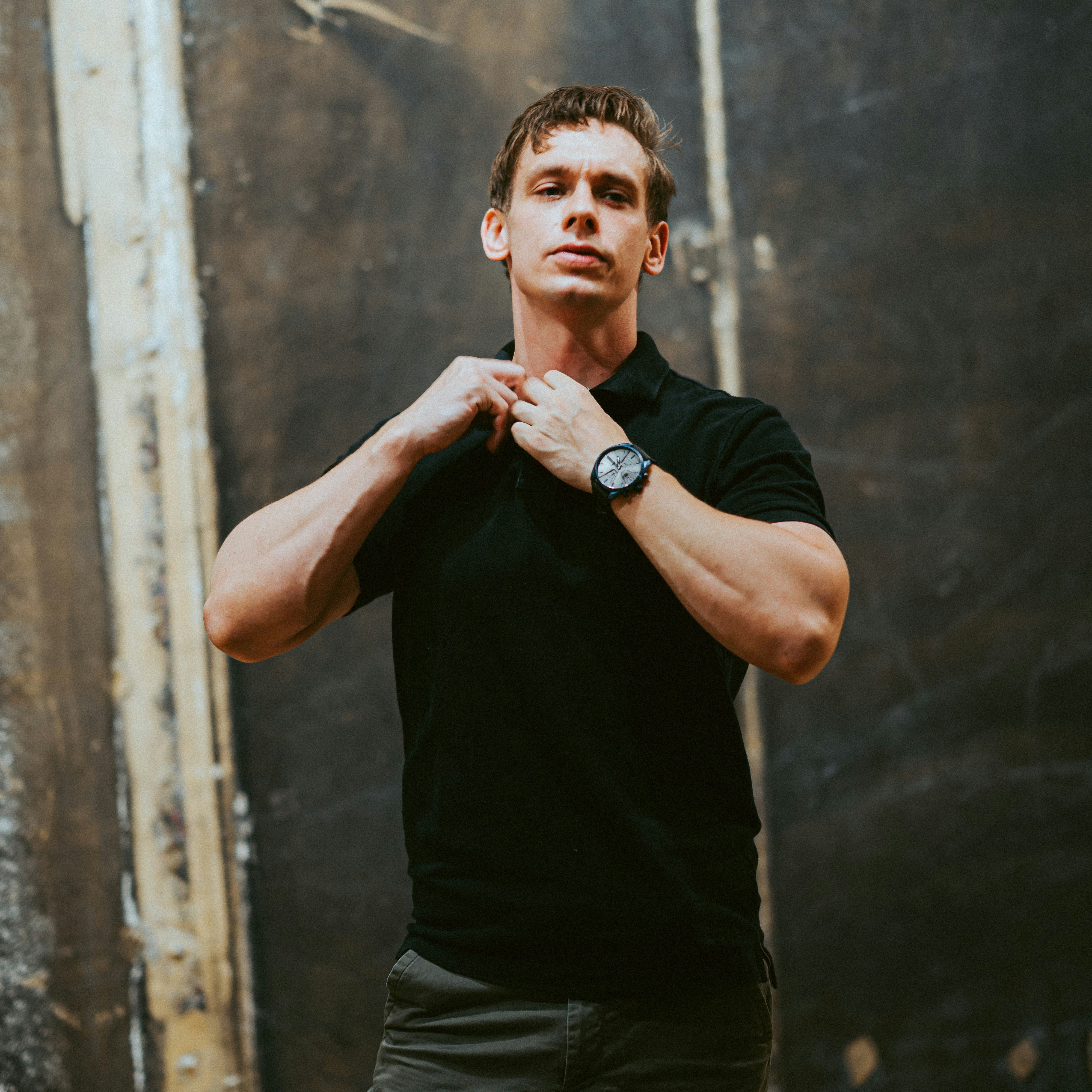 black polo shirt for men