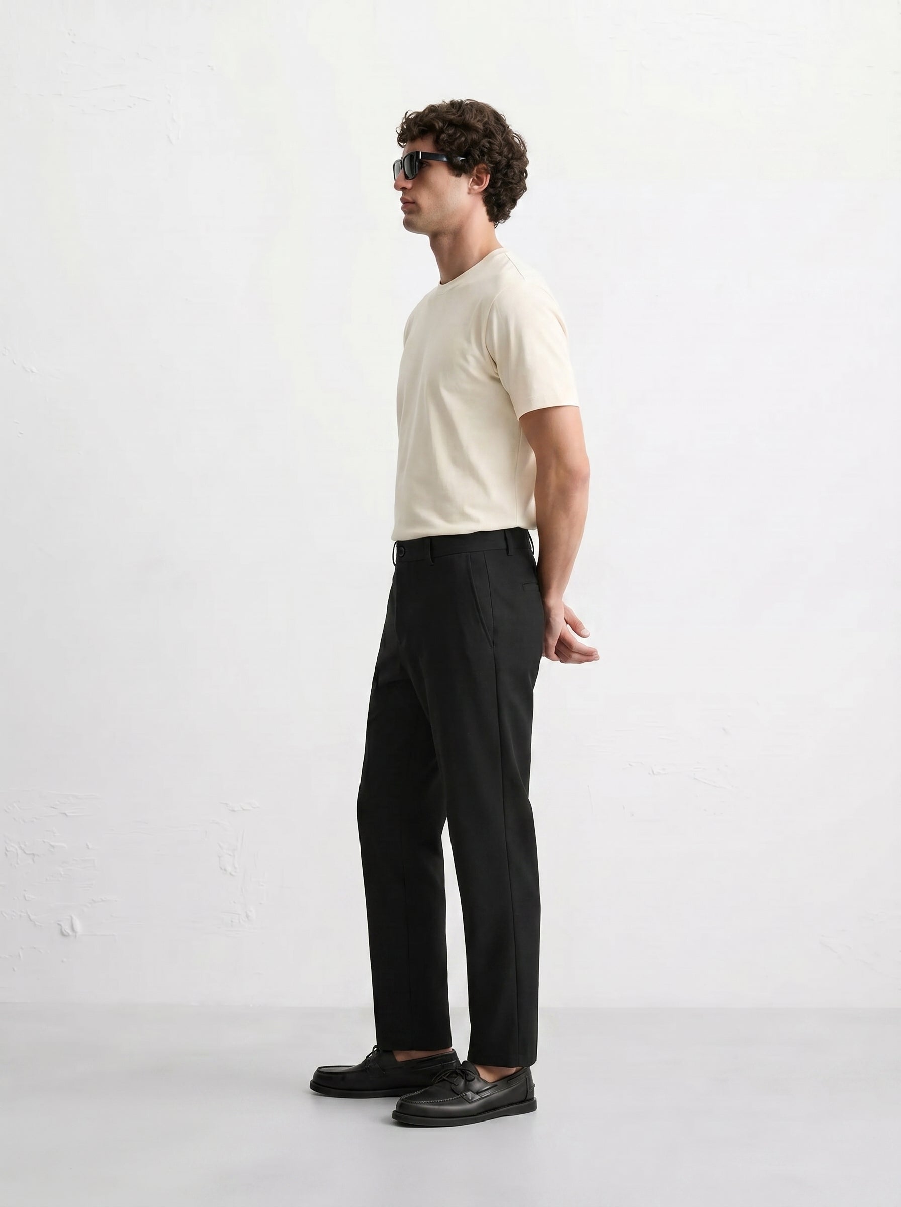 No Fade Black Chinos Cotton Pants