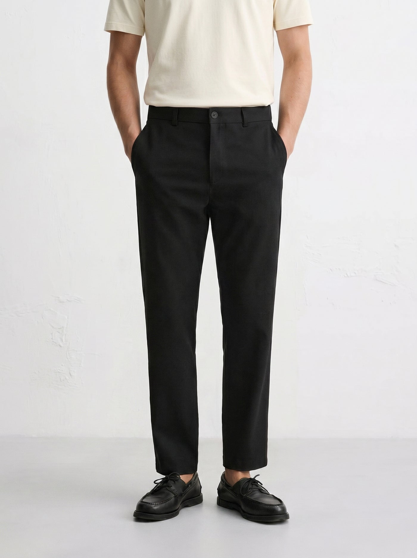 No Fade Black Chinos Cotton Pants