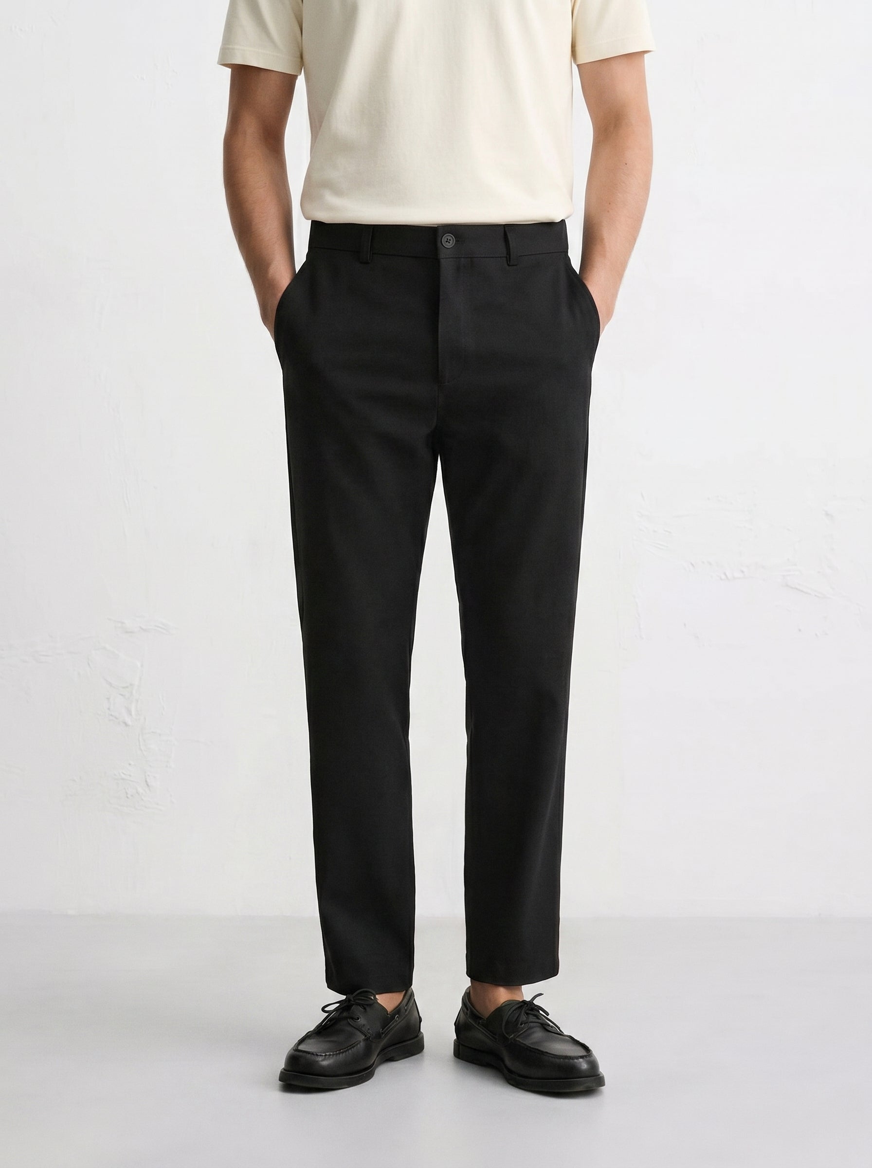 No Fade Black Chinos Cotton Pants