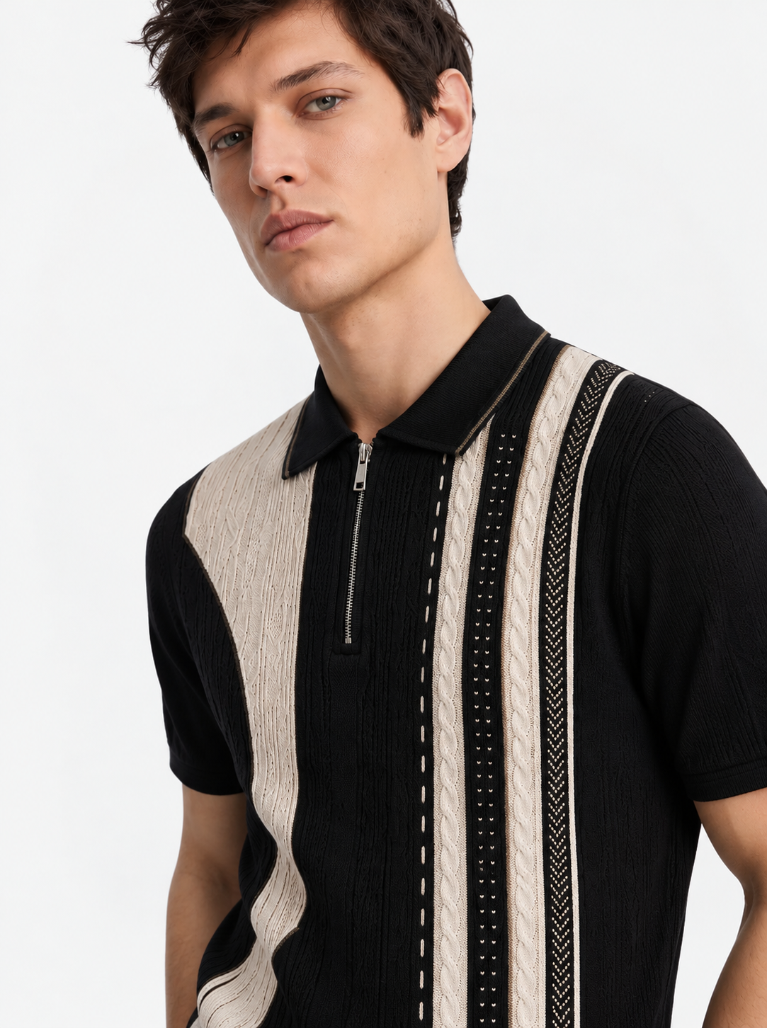 Off-White Texture Stripes Polo