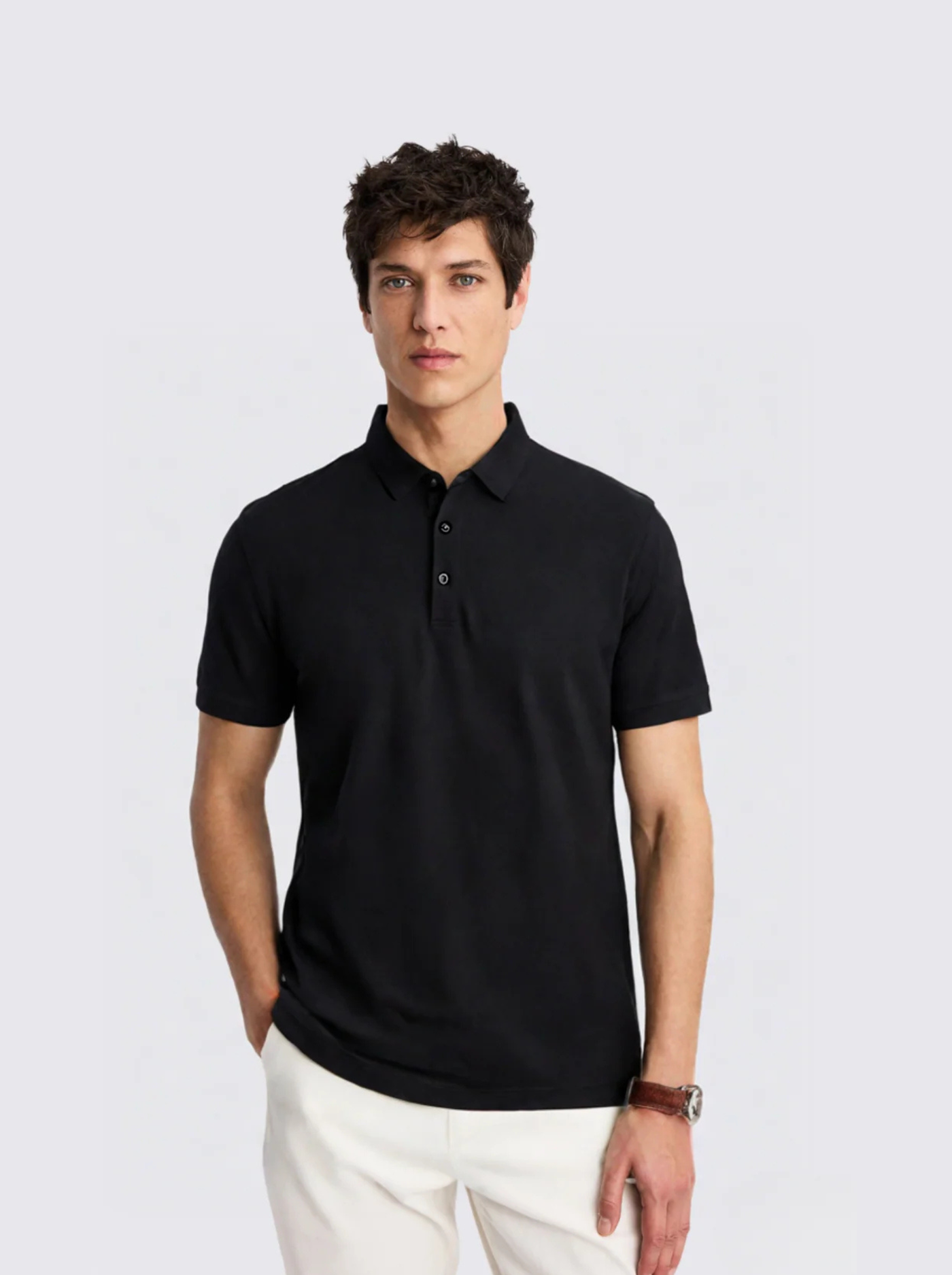 No Fade Black Polo Shirt for Men