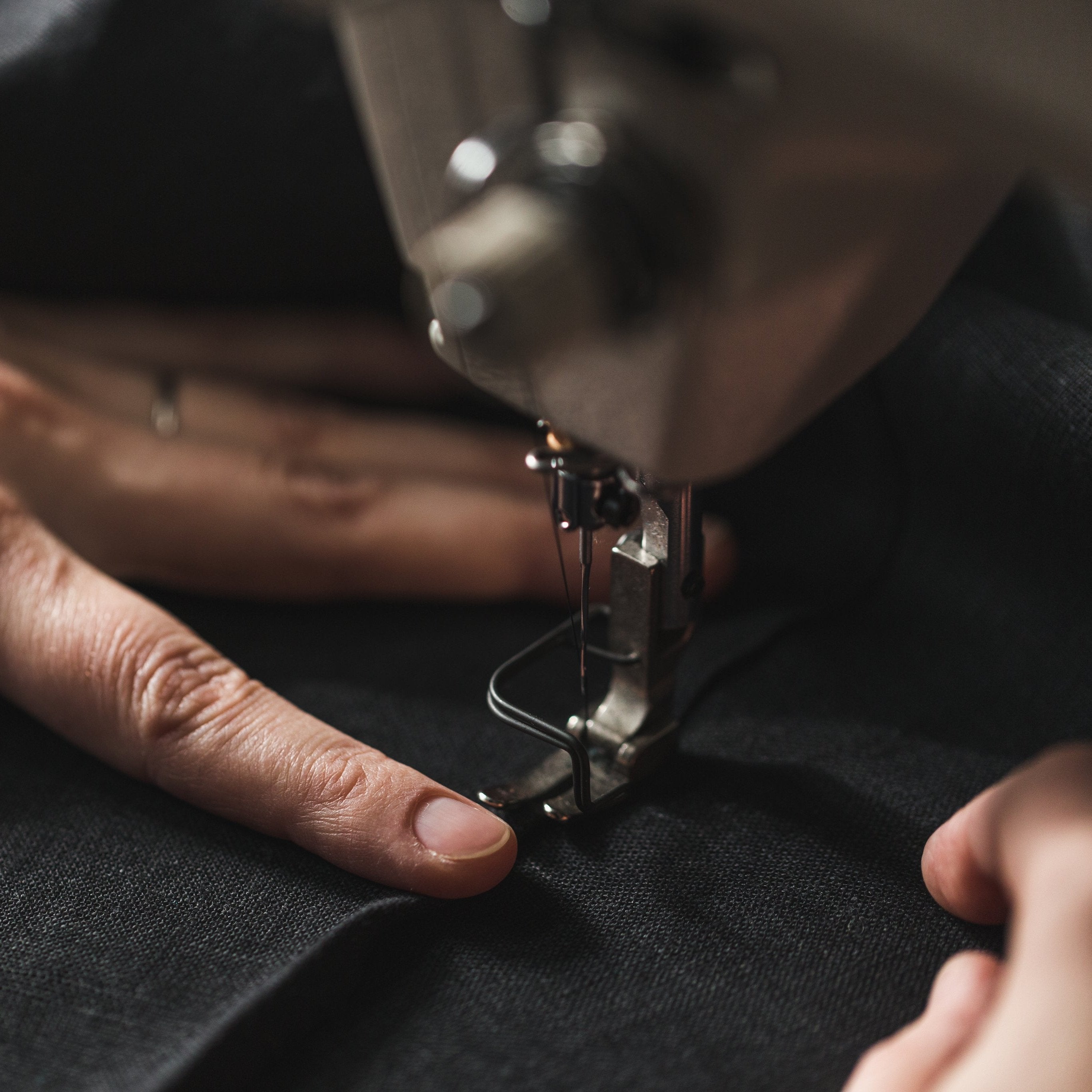 black no fade fabric in sewing machine