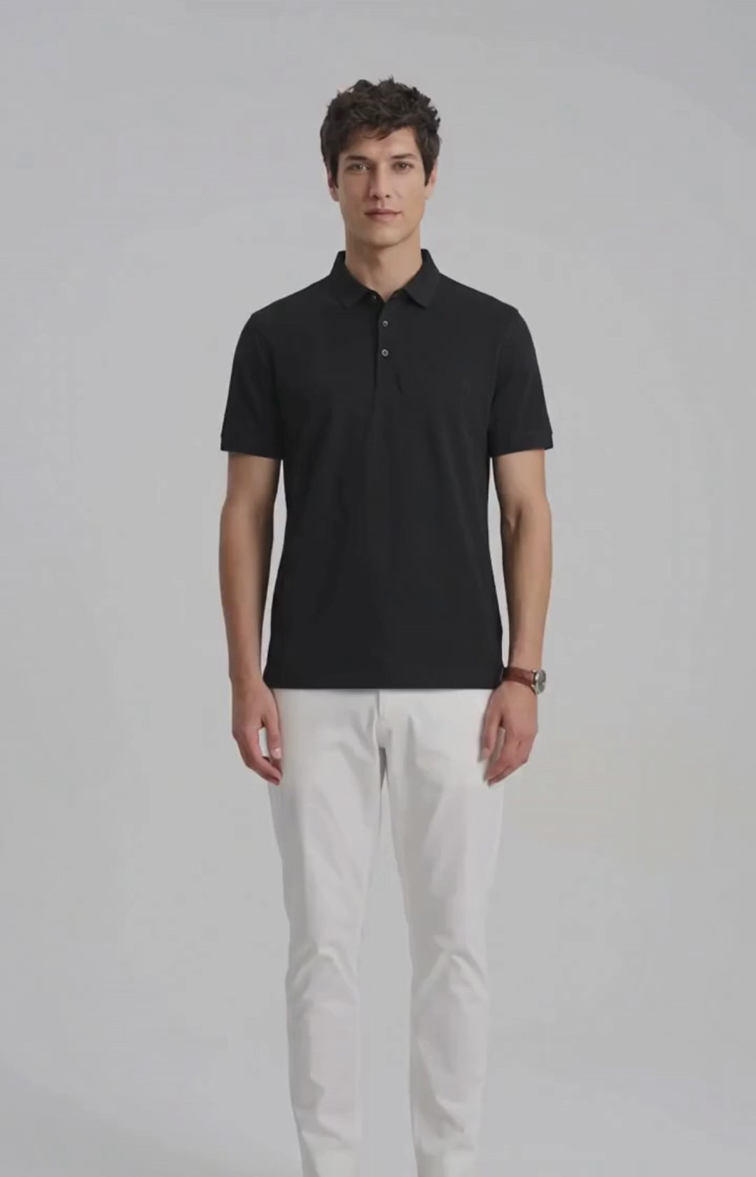 Video of No Fade black polo shirt for Men